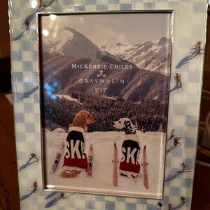 MacKenzie-Childs Gray Malin Ski Holiday Silver Plated 5" X 7" Frame